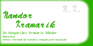 nandor kramarik business card